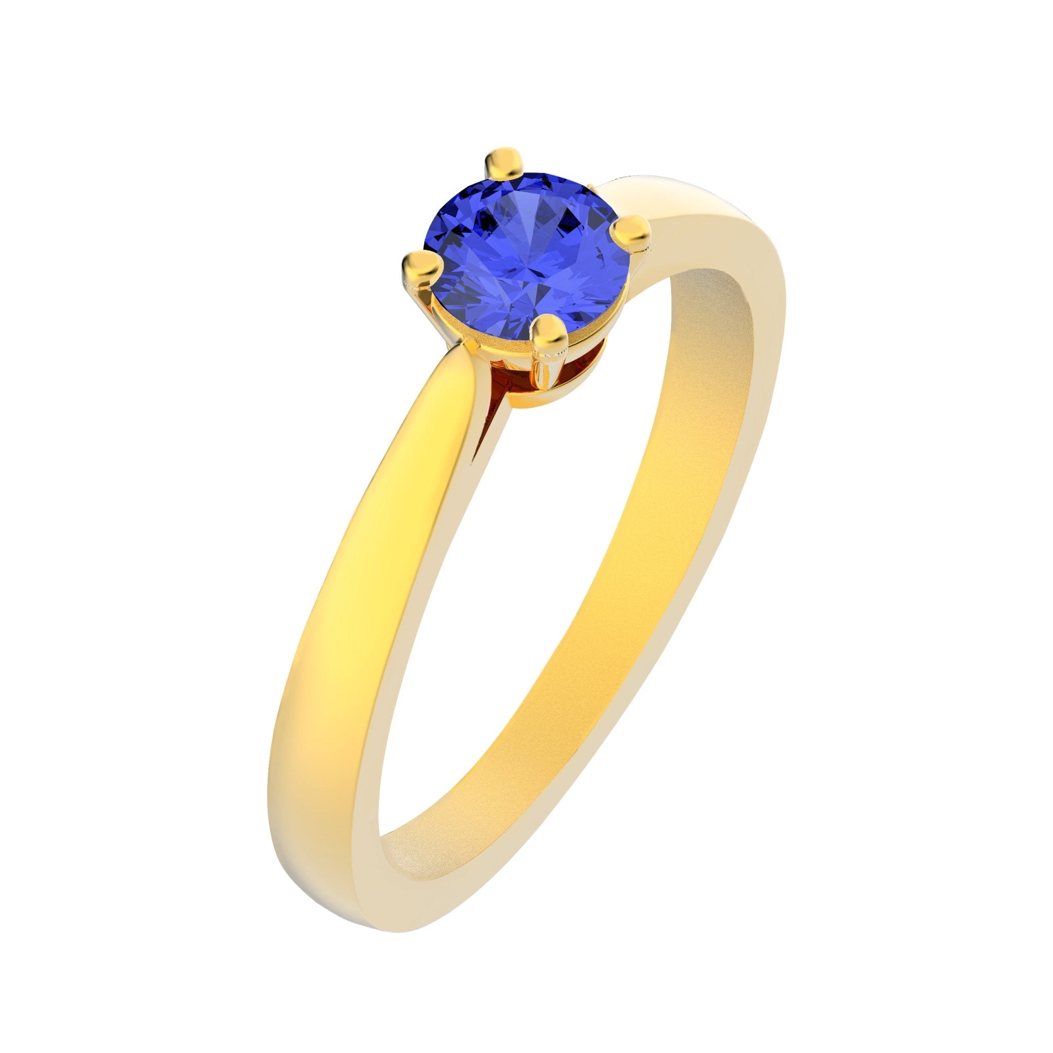 Solitaire Victoria - Lunel Joaillier - Or Jaune - Saphir Bleu -